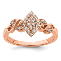 Load image into Gallery viewer, 14k Rose Gold Complete Diamond Cluster Marquise Engagement Ring
