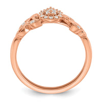 Load image into Gallery viewer, 14k Rose Gold Complete Diamond Cluster Teardrop Engagement Ring
