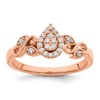 14k Rose Gold Complete Diamond Cluster Teardrop Engagement Ring