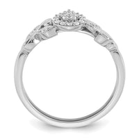 Load image into Gallery viewer, 14k White Gold Complete Diamond Cluster Teardrop Engagement Ring
