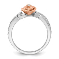 Load image into Gallery viewer, 14k Two-tone Complete Diamond Bypass Rose Promise Ring
