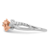 Load image into Gallery viewer, 14k Two-tone Complete Diamond Bypass Rose Promise Ring
