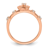Load image into Gallery viewer, 14K Rose Gold Complete Diamond Rose Promise Ring
