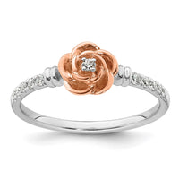 Load image into Gallery viewer, 14k Two-tone Complete Diamond Rose Promise Ring
