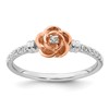 14k Two-tone Complete Diamond Rose Promise Ring
