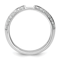 Load image into Gallery viewer, 14k White Gold Polished Semi-mount Diamond Peg Set Engagement Ring
