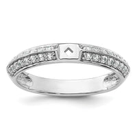 Load image into Gallery viewer, 14k White Gold Polished Semi-mount Diamond Peg Set Engagement Ring
