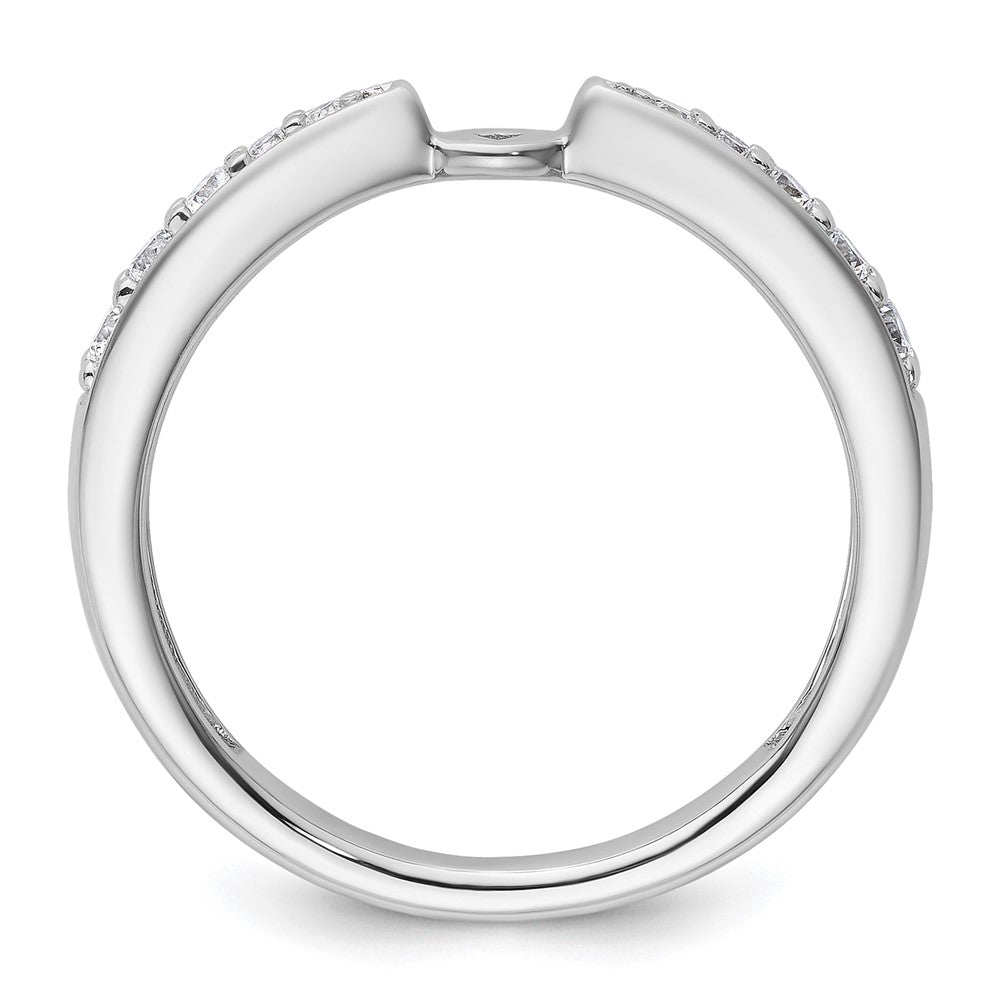 14k White Gold Polished Semi-mount Diamond Peg Set Engagement Ring