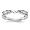 14k White Gold Polished Semi-mount Diamond Peg Set Engagement Ring