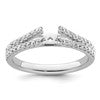 14k White Gold Polished Semi-mount Diamond Peg Set Engagement Ring