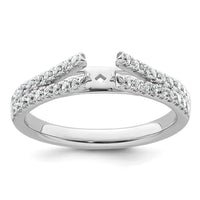 Load image into Gallery viewer, 14k White Gold Polished Semi-mount Diamond Peg Set Engagement Ring
