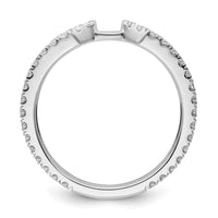 Load image into Gallery viewer, 14k White Gold Polished Semi-mount Diamond Peg Set Engagement Ring
