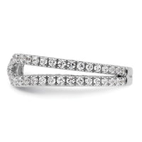 Load image into Gallery viewer, 14k White Gold Polished Semi-mount Diamond Peg Set Engagement Ring
