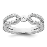 Load image into Gallery viewer, 14k White Gold Polished Semi-mount Diamond Peg Set Engagement Ring
