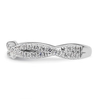 Load image into Gallery viewer, 14k White Gold Semi-mount Diamond Peg Set Twisted Engagement Ring
