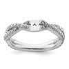 14k White Gold Semi-mount Diamond Peg Set Twisted Engagement Ring