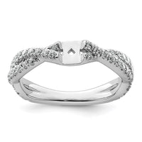 Load image into Gallery viewer, 14k White Gold Semi-mount Diamond Peg Set Twisted Engagement Ring
