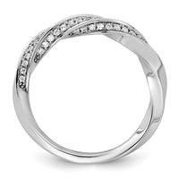 Load image into Gallery viewer, 14k White Gold Complete Diamond Twisted Wedding Band
