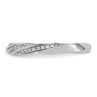 Load image into Gallery viewer, 14k White Gold Complete Diamond Twisted Wedding Band
