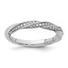 14k White Gold Complete Diamond Twisted Wedding Band