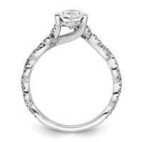Load image into Gallery viewer, 14k White Gold Semi-Mount Diamond Pear Center Twist Engagement Ring
