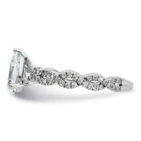 Load image into Gallery viewer, 14k White Gold Semi-Mount Diamond Pear Center Twist Engagement Ring
