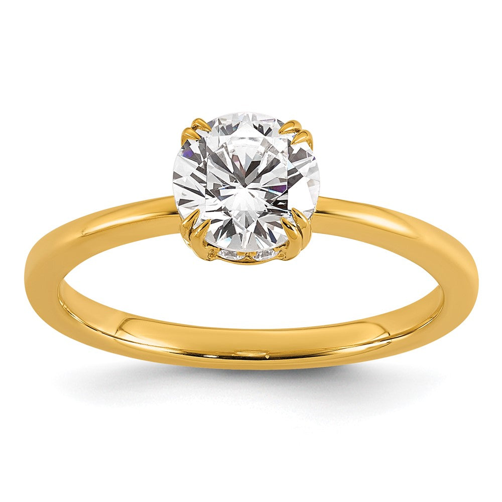 14k Semi-mount Diamond Basket Round Center Engagement Ring