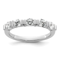 Load image into Gallery viewer, 14k White Gold Complete Diamond Tension Set 5-Stone Wedding Band
