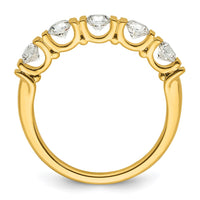 Load image into Gallery viewer, 14k Complete Diamond Tension Set 5-Stone Wedding Band
