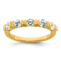 Load image into Gallery viewer, 14k Complete Diamond Tension Set 5-Stone Wedding Band
