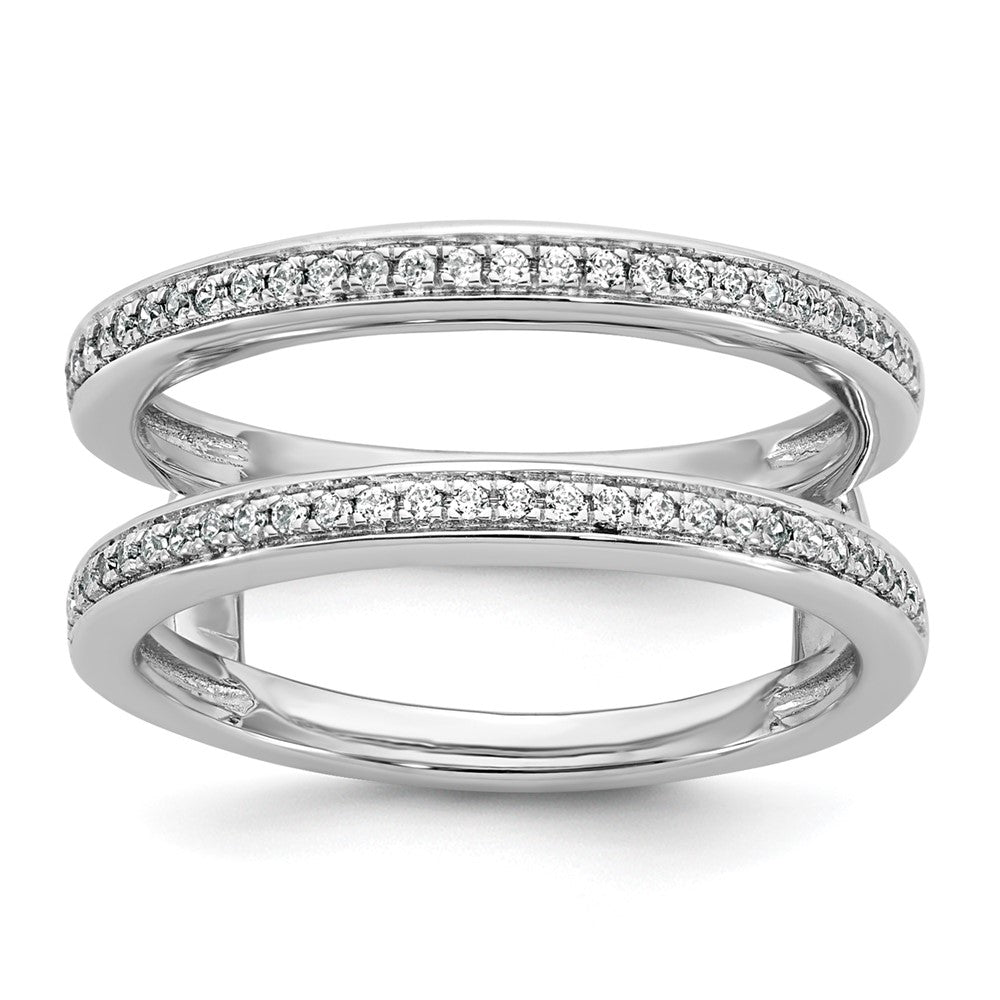 14k White Gold Complete Diamond Ring Guard