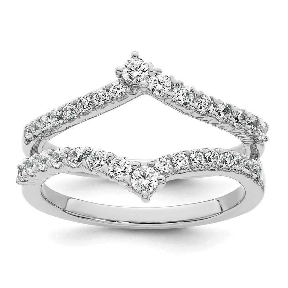 14k White Gold Complete Diamond Ring Guard