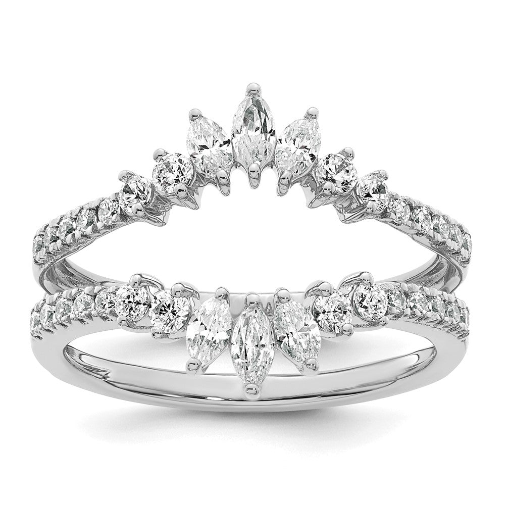 14k White Gold Complete Diamond Ring Guard