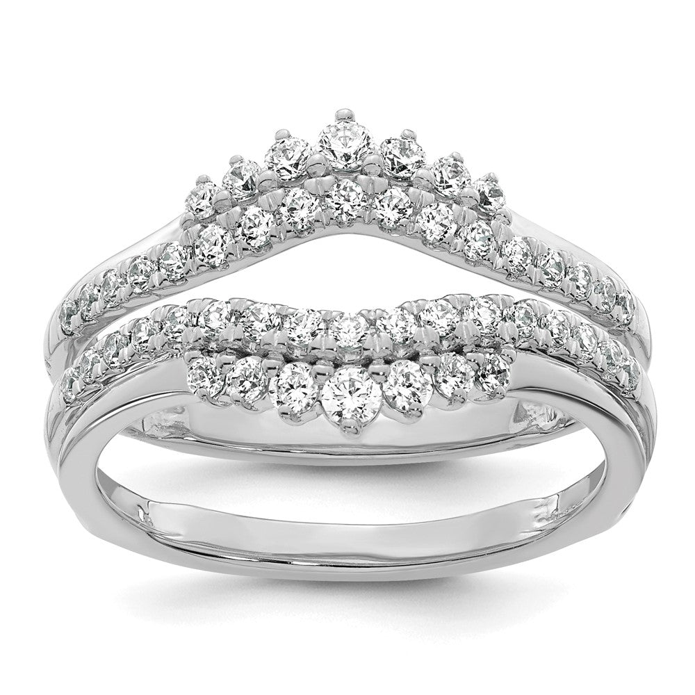 14k White Gold Complete Diamond Ring Guard