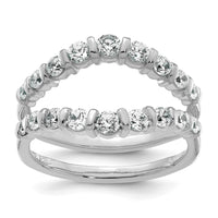 Load image into Gallery viewer, 14k White Gold Complete Diamond Ring Guard

