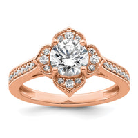 Load image into Gallery viewer, 14k Rose Gold Semi-Mount Diamond Round Center Engagement Ring
