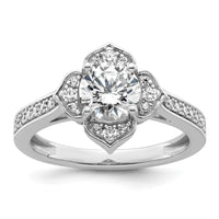 Load image into Gallery viewer, 14k White Gold Semi-Mount Diamond Round Center Engagement Ring
