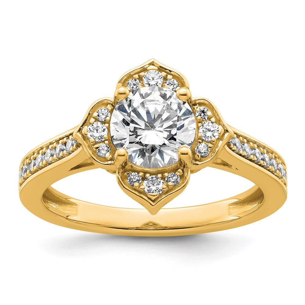 14k Semi-Mount Diamond Round Center Engagement Ring