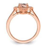 Load image into Gallery viewer, 14k Rose Gold Complete Diamond/Morganite Round Engagement Ring
