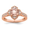 14k Rose Gold Complete Diamond/Morganite Round Engagement Ring
