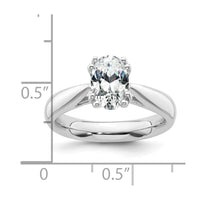 Load image into Gallery viewer, 14kw 2ct. 9x7mm D E F Pure Light Moissanite Oval Solitaire Eng. Ring
