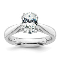 Load image into Gallery viewer, 14kw 2ct. 9x7mm G H I True Light Moissanite Oval Solitaire Eng. Ring
