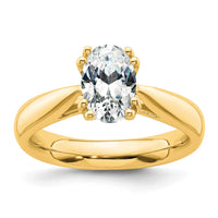 Load image into Gallery viewer, 14k 2ct. 9x7mm G H I True Light Moissanite Oval Solitaire Eng. Ring
