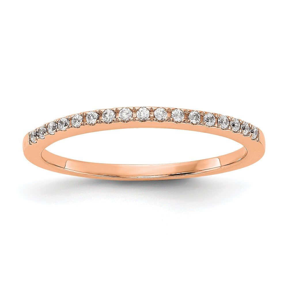 14k Rose Diamond Wedding Band