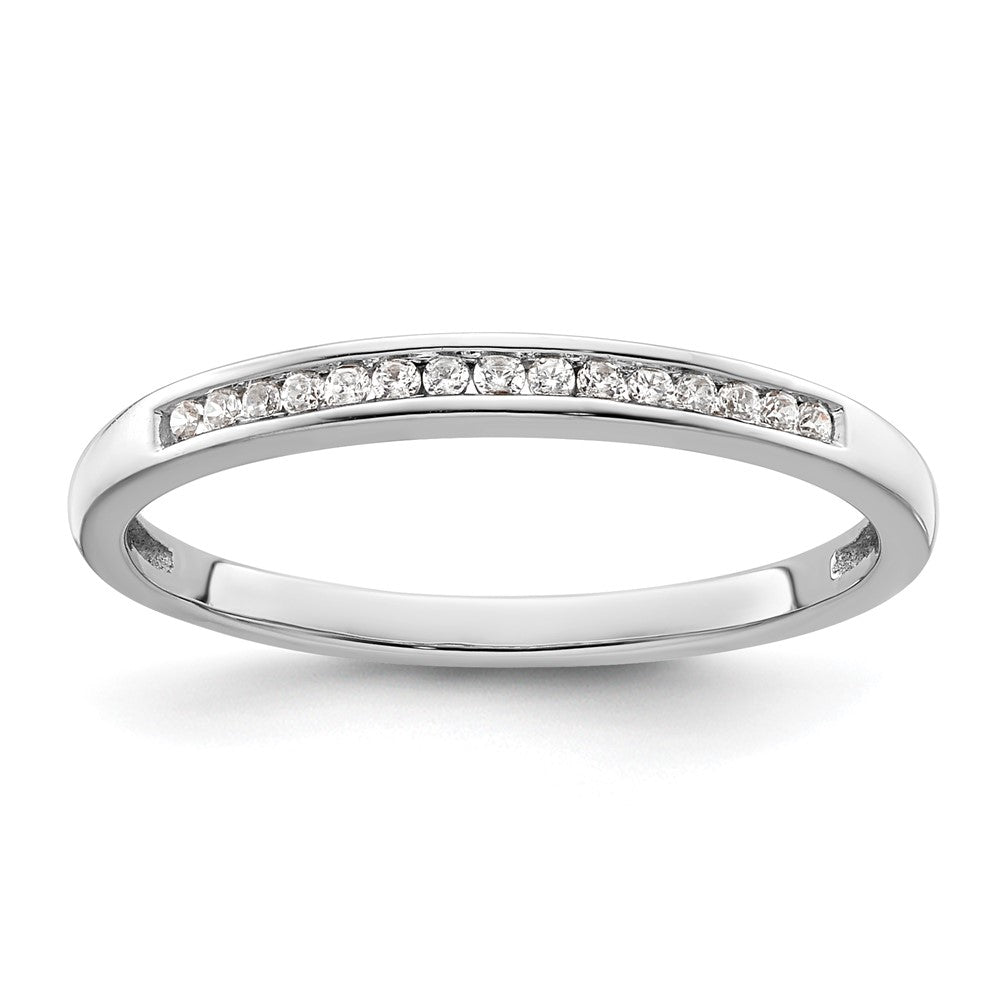 14k White Gold 1/10 carat Diamond Complete Channel-set Wedding Band