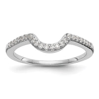 Load image into Gallery viewer, 14k White Gold 1/6 carat Diamond Contoured Complete Wedding Band
