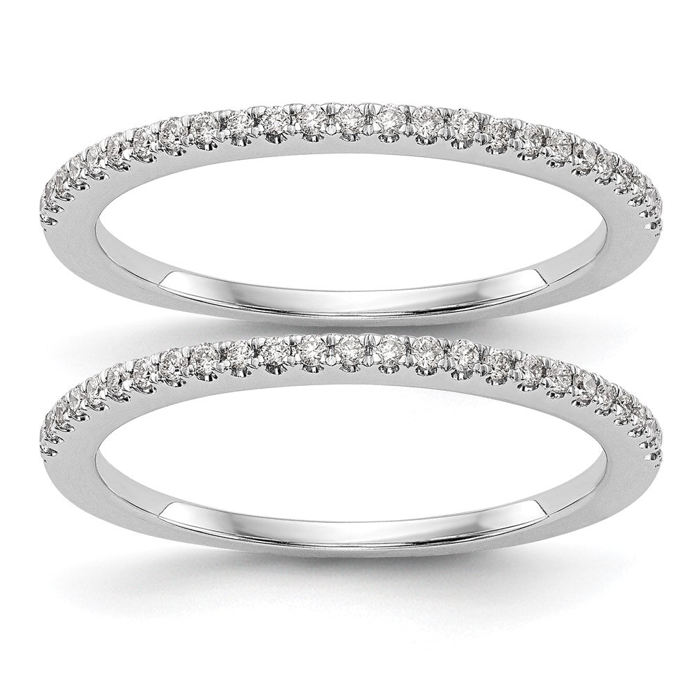 14k White Gold 1/4 carat Diamond Set of 2 Complete Wedding Bands