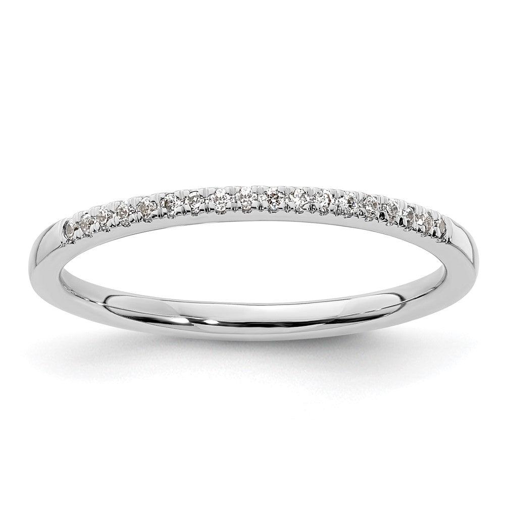 14k White Gold 1/10 carat Diamond Complete Wedding Band