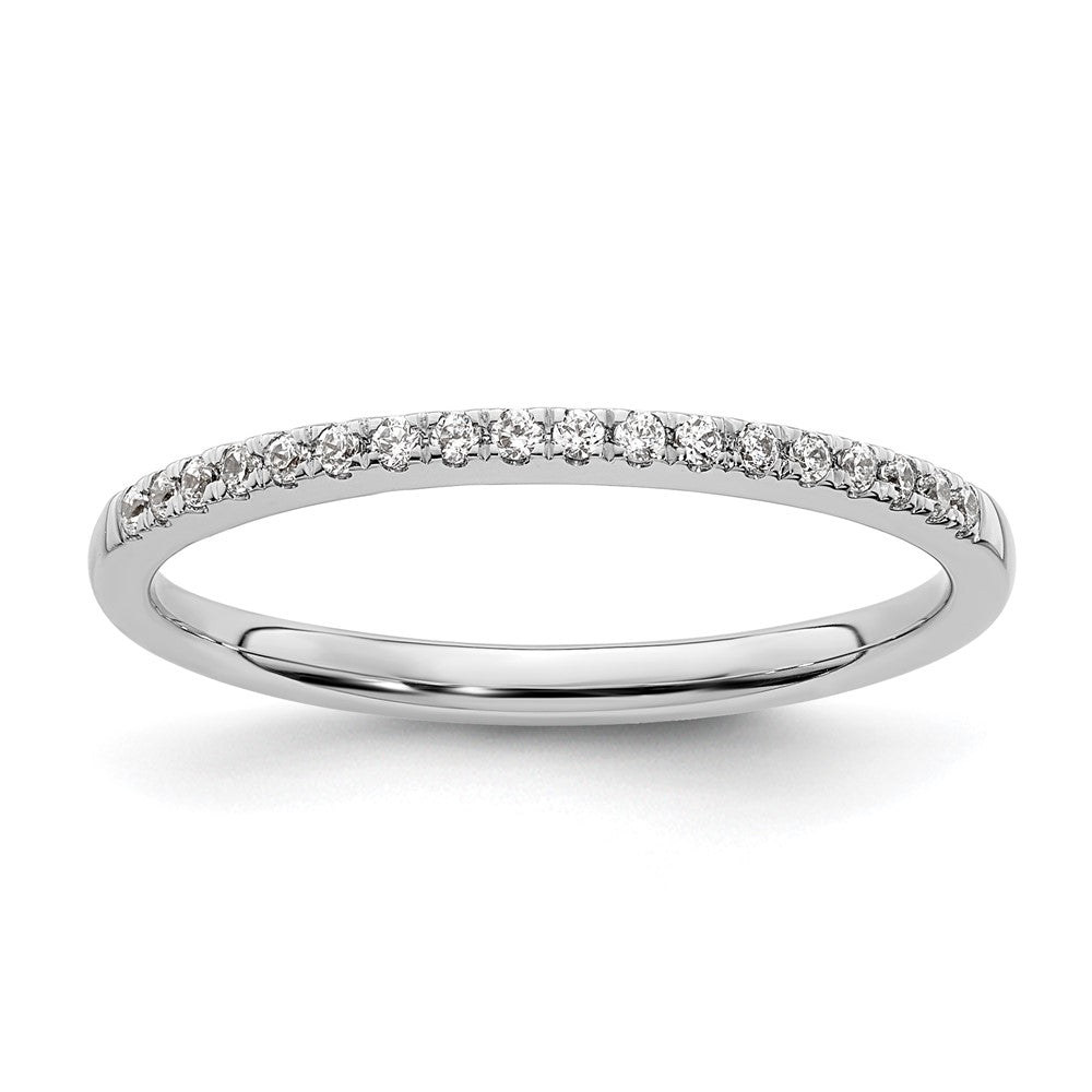 14k White Gold 1/10 carat Diamond Complete Wedding Band