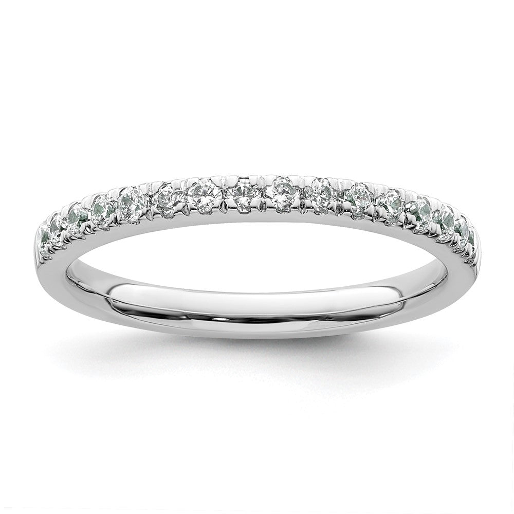 14k White Gold Diamond Wedding Band G-I, SI1-2